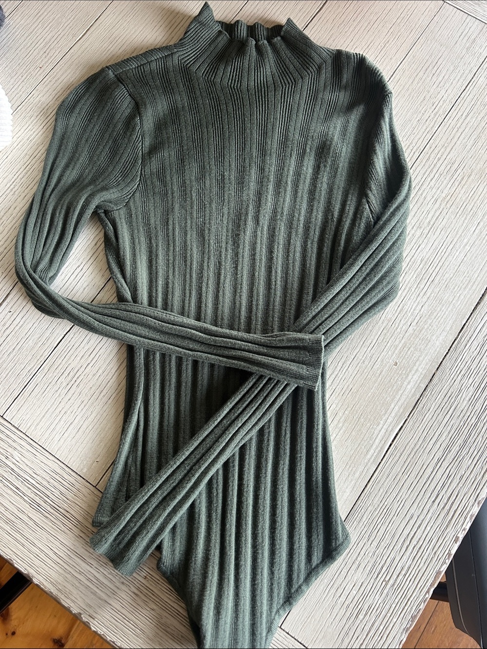Abercrombie ribbed stretch mock neck bodysuit sweater